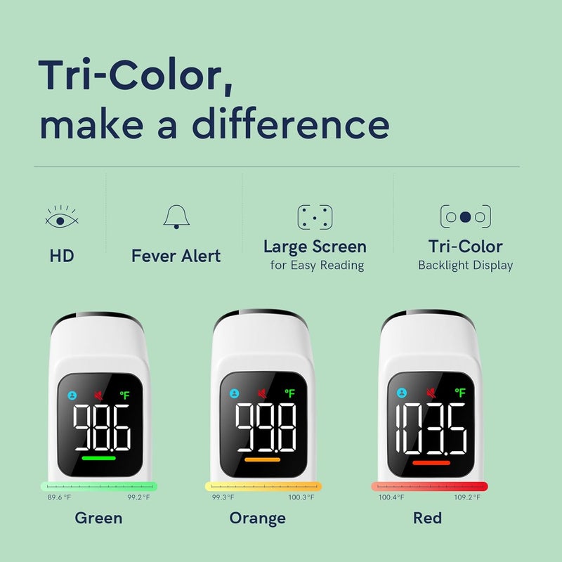 Viproud Touchless Thermometer for Adults and Kids, Fast Accurate Thermometer with Fever Alarm, 1S Reading & Silent Mode (LED-White) - Image 3